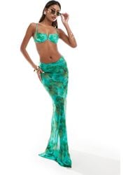 South Beach - Falda Playera Larga Con Estampado Abstracto De Malla De - Lyst