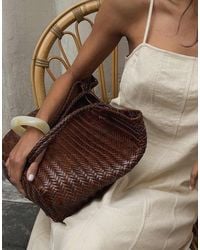 NA-KD - Woven Leather Tote Bag - Lyst