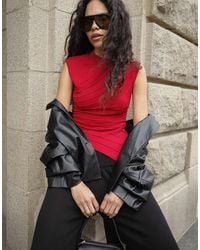 NA-KD - Knitted Asymmetric Rib Top - Lyst