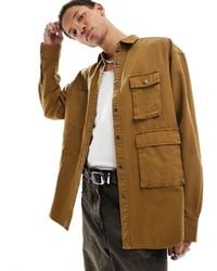 ASOS - Volume Oversized Shirt With Panel Detailing And Cargo Pockets - Lyst