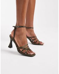 New Look - – e riemchensandale mit absatz und knotendetail - Lyst