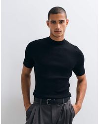 ASOS - Essential Muscle-fit Fine-rib Knit Turtle-neck - Lyst