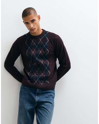 Threadbare - Argyle Knitted Crew Neck Jumper - Lyst