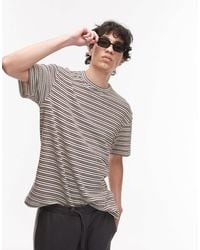 TOPMAN - – oversize-t-shirt aus strick mit streifen - Lyst