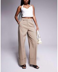 River Island - Broek Met Wijde Pijpen En Plooien - Lyst