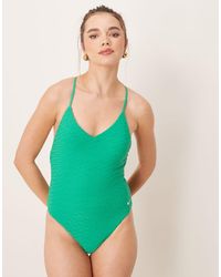 Nike - Nike Terry V Neck One Piece Swimsuit - Lyst