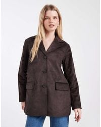 ONLY - Faux Suede Blazer - Lyst