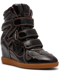 Steve Madden - Mavis Wedge Trainers Brown Patent - Lyst
