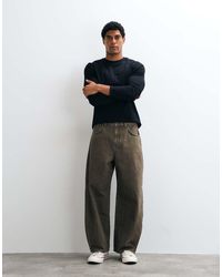 ASOS - Vaqueros Barrel Extragrandes En Marrón Lavado - Lyst