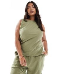 ASOS - Asos Design Curve Asymmetric Ruched Top Co-ord - Lyst