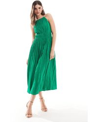 & Other Stories - Sleeveless Midi Dress With Ruched And Pleat Detail - Lyst