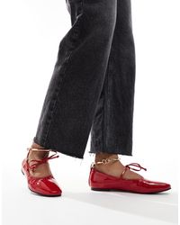 SIMMI - Simmi London Wide Fit Abbie Bow Ballet Flats With Ruch Detail And Removable Anklet - Lyst