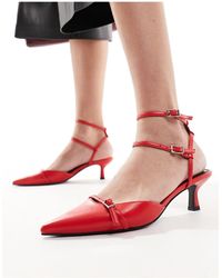 ASOS - Salsa - scarpe con tacchetto a spillo rosse con cinturino posteriore - Lyst