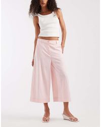 ASOS - Wide Leg Linen Look Culotte In - Lyst