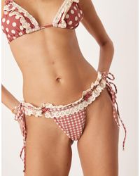 For Love & Lemons - Gingham Bikini Bottoms Co-Ord - Lyst
