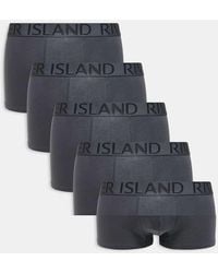 River Island - Jacquard Waistband 5 Pack Of Trunks - Lyst