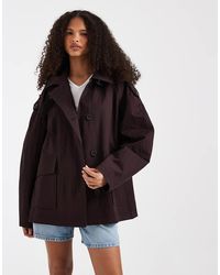 ASOS - Funnel Short Trench A-line Jacket - Lyst