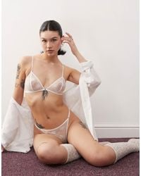 Weekday - Zelda Lace Triangle Bra - Lyst