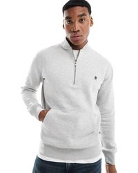 French Connection - French Connection Half Zip Logo Sweatshirt - Lyst