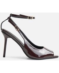 Public Desire - Chiara Patent Ankle Strap Peep Toe Heels - Lyst