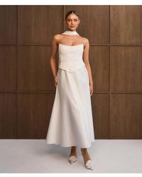 Six Stories - Satin Corset Midi Dress - Lyst