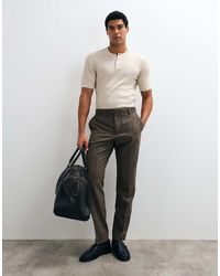 SELECTED - Set Slim Fit Wool Blend Check Pants - Lyst