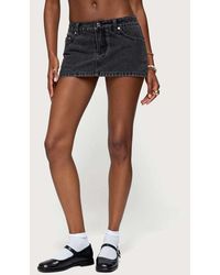 Edikted - Camelia Denim Mini Skort - Lyst