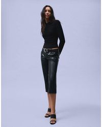 Bershka - Polyamide Draped Long Sleeve T-shirt - Lyst
