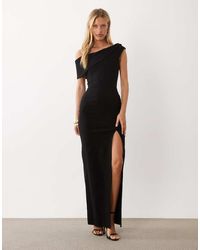 Vesper - Bengaline Drape Off Shoulder Maxi Dress - Lyst