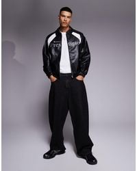 ASOS - Blouson oversize style motocross en imitation cuir - Lyst