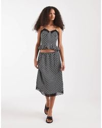 ASOS - 90's Satin Lace Trim Midi Skirt - Lyst