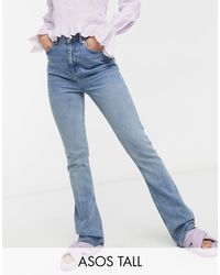 Moxy Sky Asos Femme Vêtements Pantalons & Jeans Jeans Taille haute Jean super skinny évasé à taille haute Délavage clair 