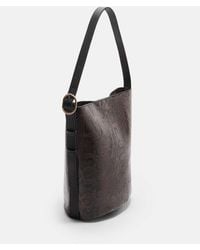 Stradivarius - Bucket Tas Met Dierenprint En Gesp - Lyst