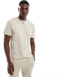 Only & Sons - T-shirt gaufré d'ensemble à manches courtes - crème - Lyst