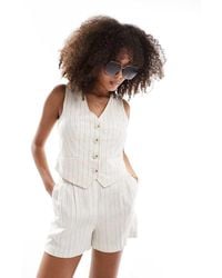 New Look - Pinstripe Linen Look Waistcoat - Lyst
