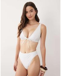 ASOS - Fuller Bust Maya Alice Tie Front Plunge Bikini Top - Lyst