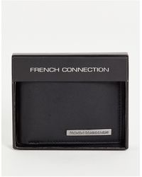 French Connection Черный Бумажник Классического Складного Дизайна С Металлической Планкой -черный Цвет