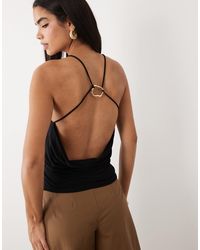 ASOS - Slinky Cami Top With Trim Detail And Cowl Back - Lyst