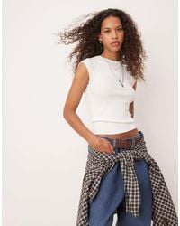Free People - – geripptes raglan-t-shirt - Lyst
