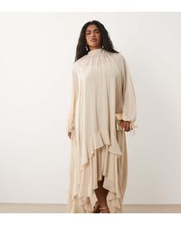 Tfnc Plus - Chiffon Maxi Dress With Tiered Hem - Lyst