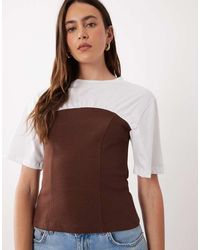 ASOS - Short Sleeve With Contrast Bandeau Top - Lyst