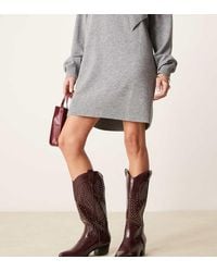 Glamorous - Western Knielaarzen Met Brede Pasvorm En Studs - Lyst