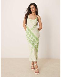 ASOS - Linen Look Twist Strap Bias Maxi Sundress - Lyst