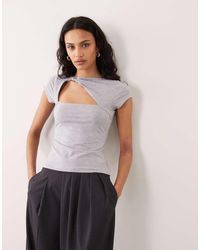 ASOS - Twist Asymmetric Knit Detail Cut Out Top - Lyst