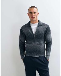Obey - Anton Gradient Stripe Knitted Zip Through Cardigan - Lyst