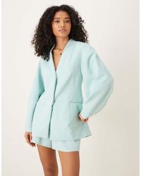 ASOS - Blazer Senza Colletto Con Maniche Cocoon - Lyst