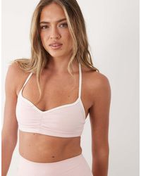 BO+TEE - Soft Active Light Support Sweetheart Contrast Trim Sports Bra - Lyst