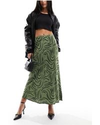 New Look - Satin Look Midi Skirt - Lyst