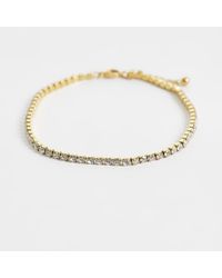 ASOS - Waterproof Stainless Steel Anklet With Crystal Cupchain Design - Lyst
