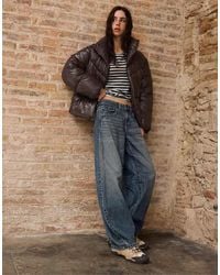 Stradivarius - Cropped High Neck Padded Jacket - Lyst
